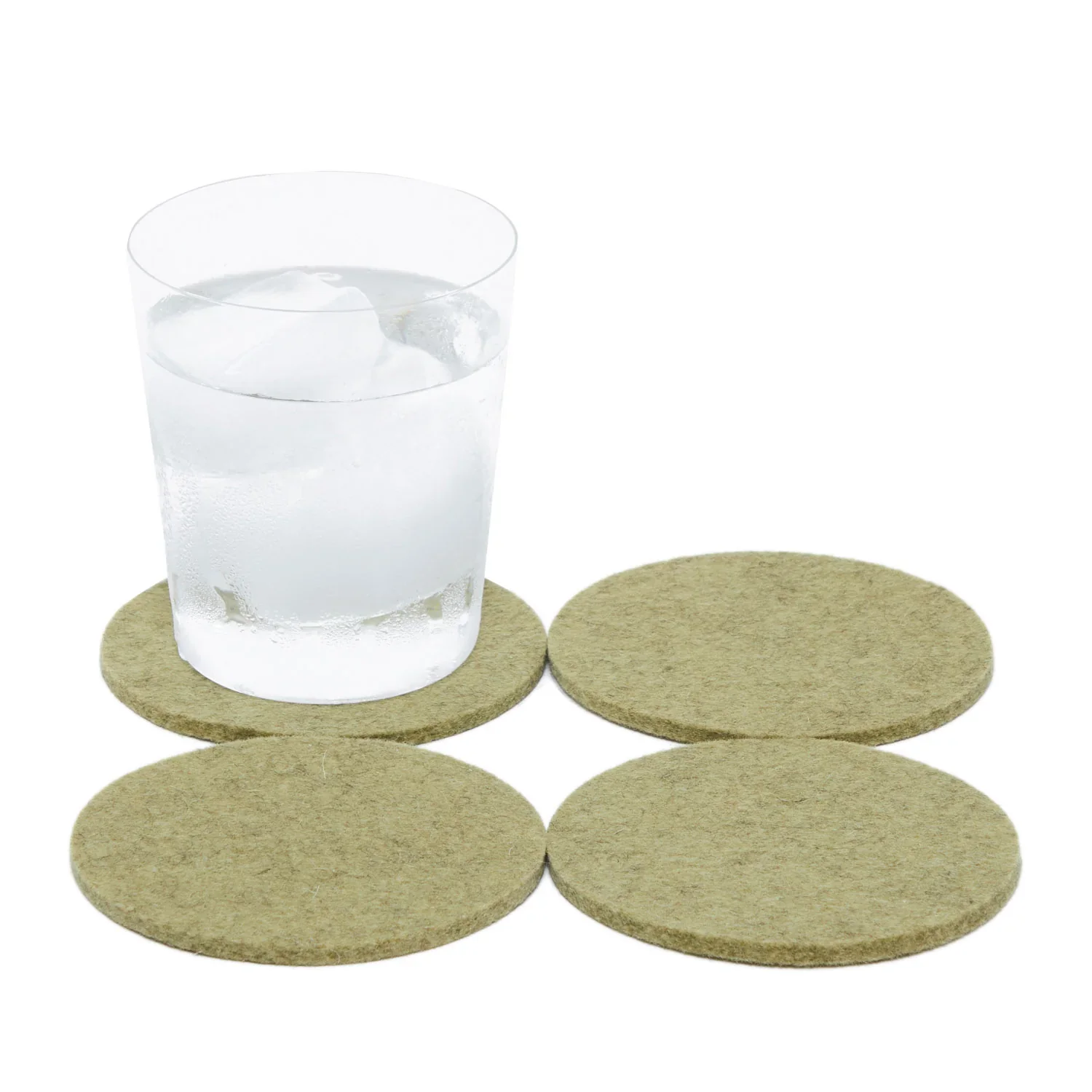 Bierfilzl Merino Wool Felt Round Coaster 4 Pack - Sage - Image 5