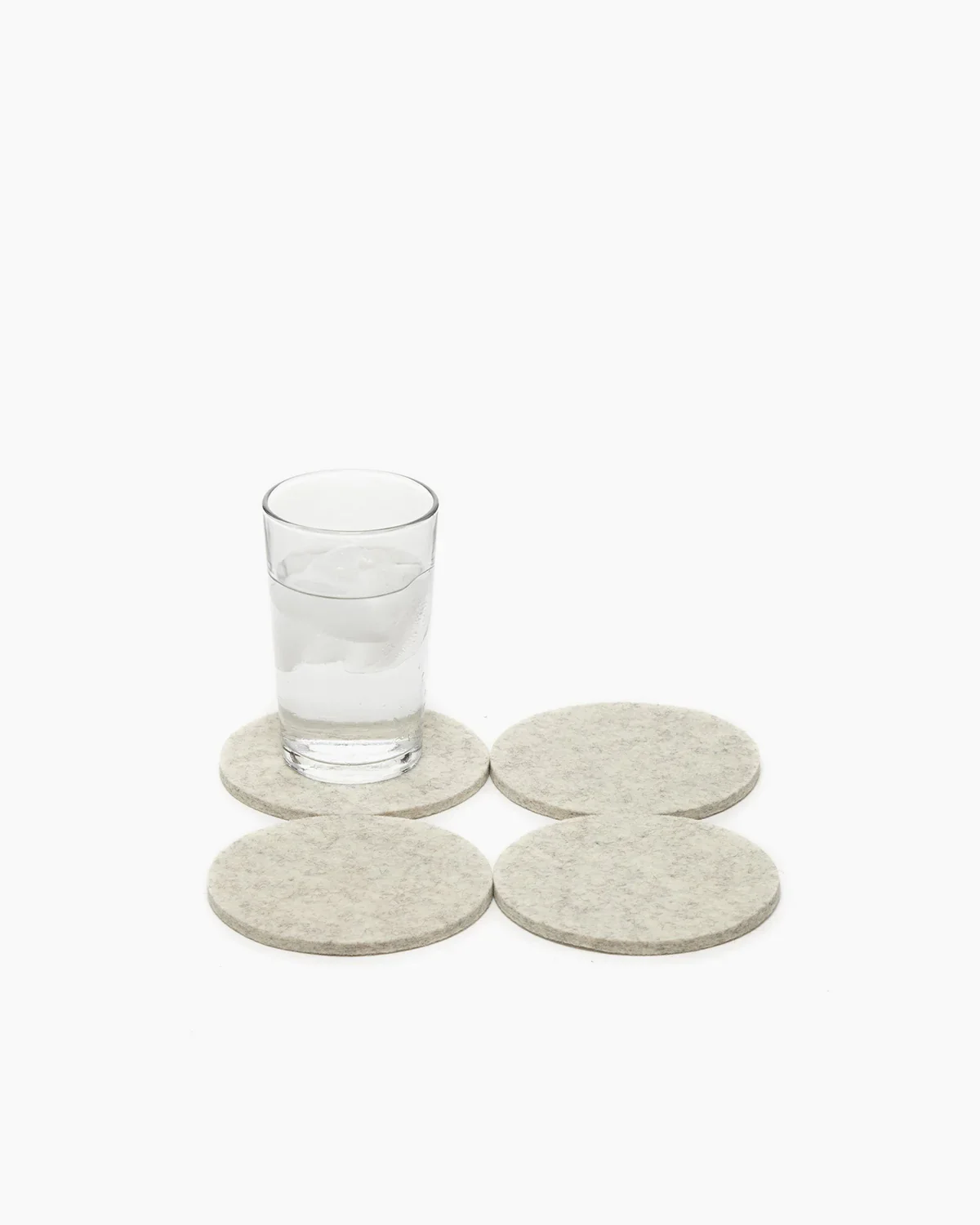 Heather White: Bierfilzl Merino Wool Felt Rnd Coaster Solid 4 Pack - Image 4