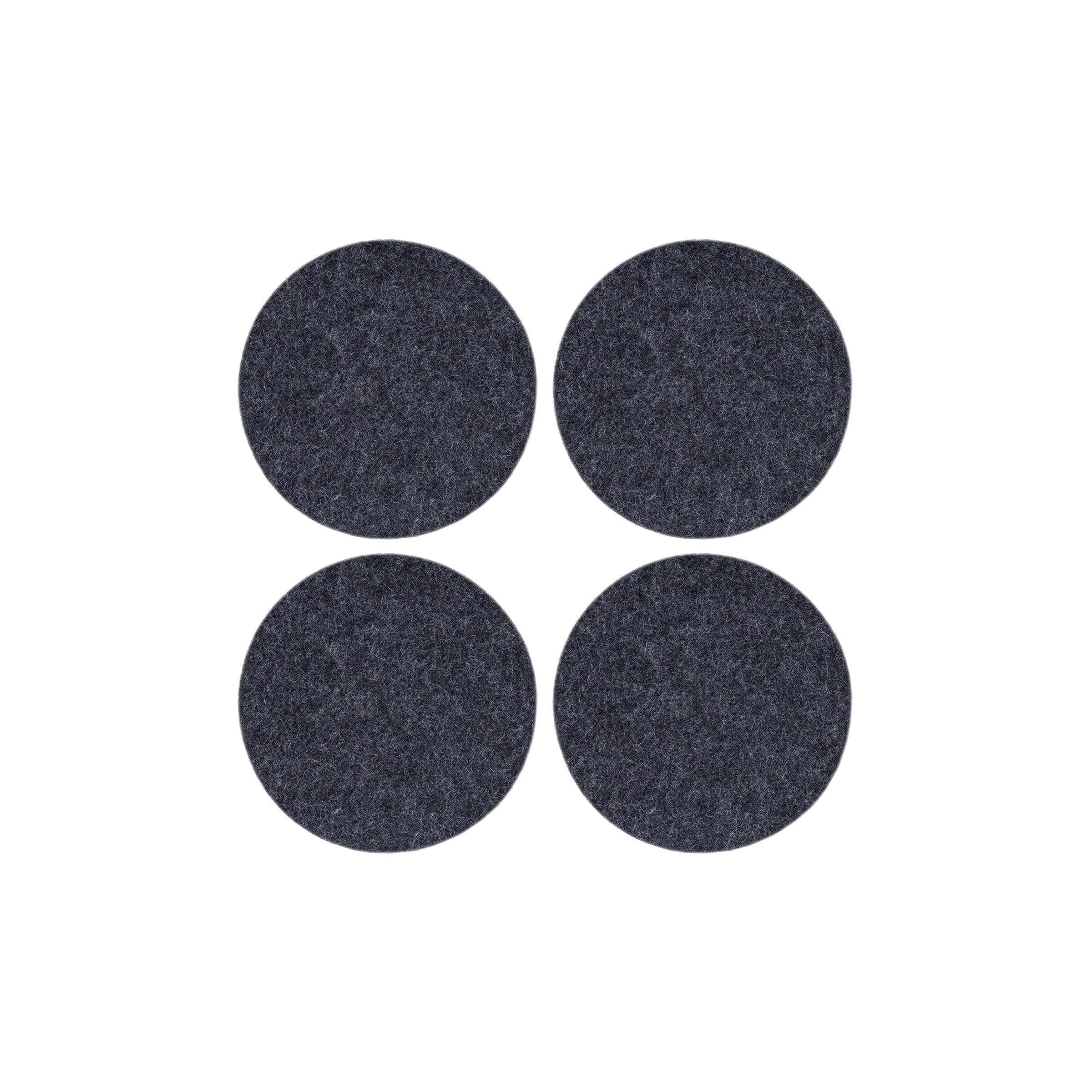Charcoal: Bierfilzl Merino Wool Felt Round Coaster Solid 4 Pack - Image 2