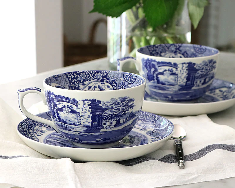 Blue Italian Jumbo Cup & Saucer - Image 8