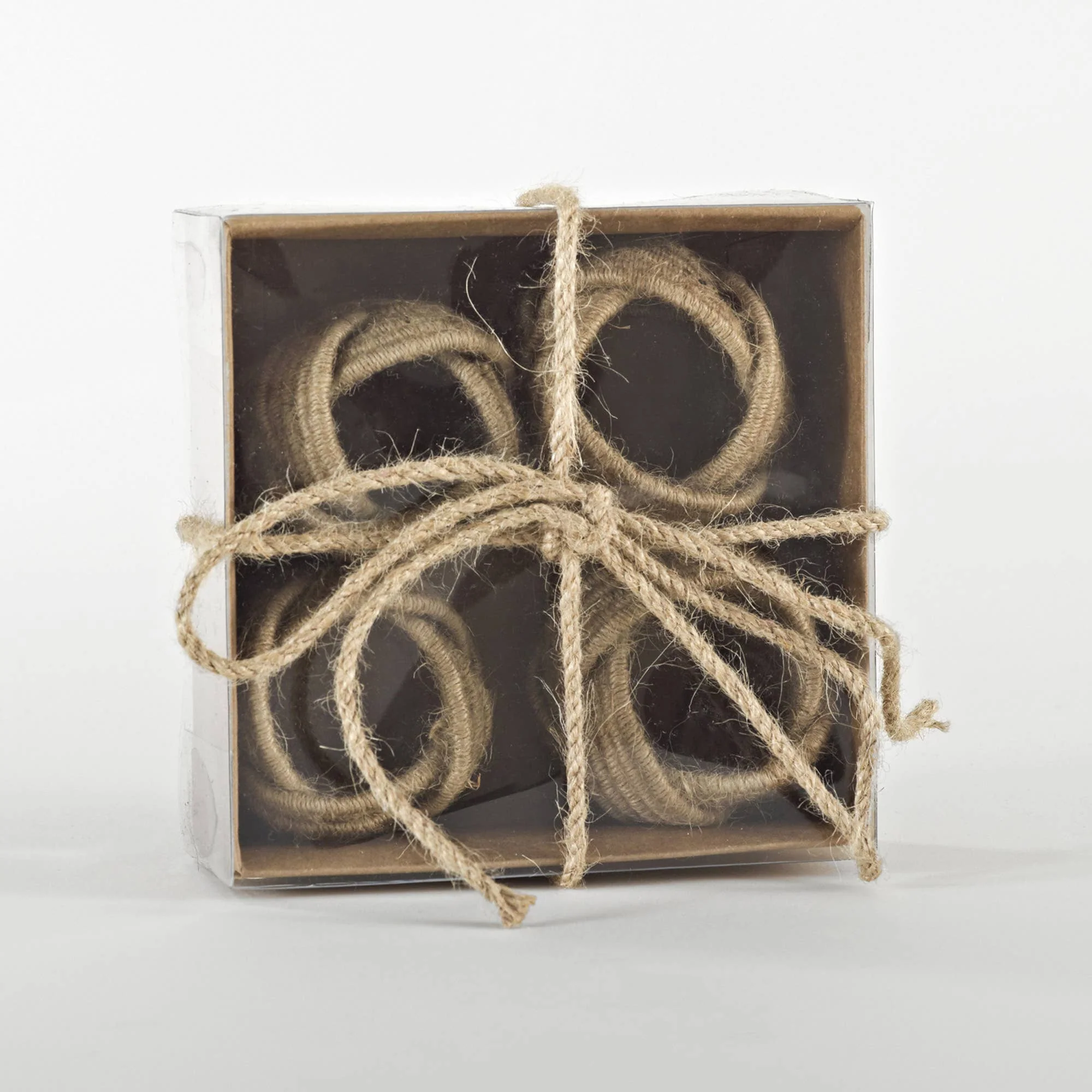Braided Jute Napkin Ring Set of 4: Natural - Image 2