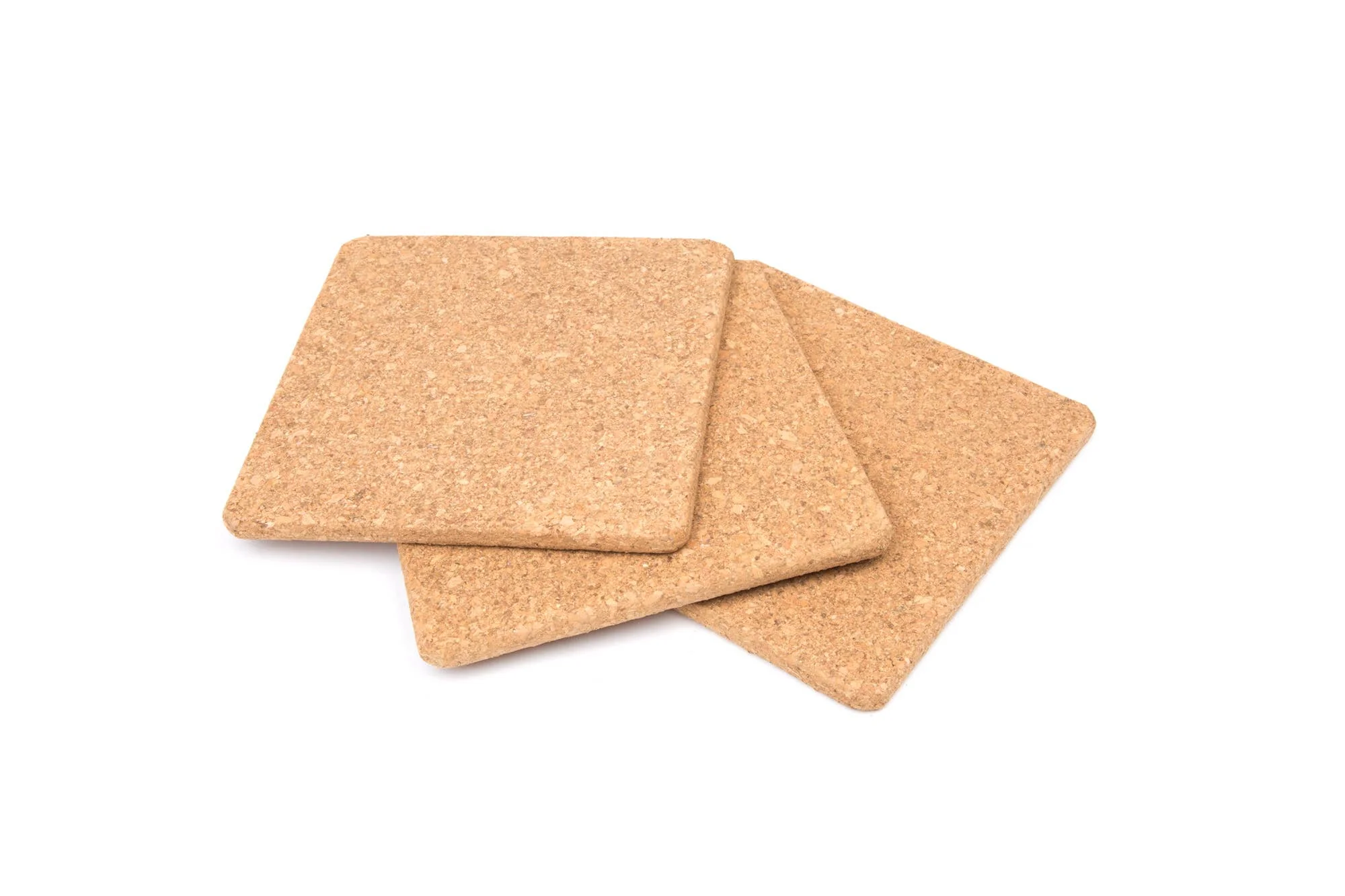 7" x 7" Square Cork Trivets - Set of 3