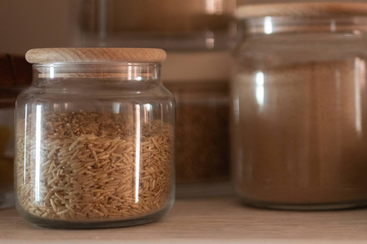 Glass Dry Goods Canister, Wood Lid, Small - Image 6
