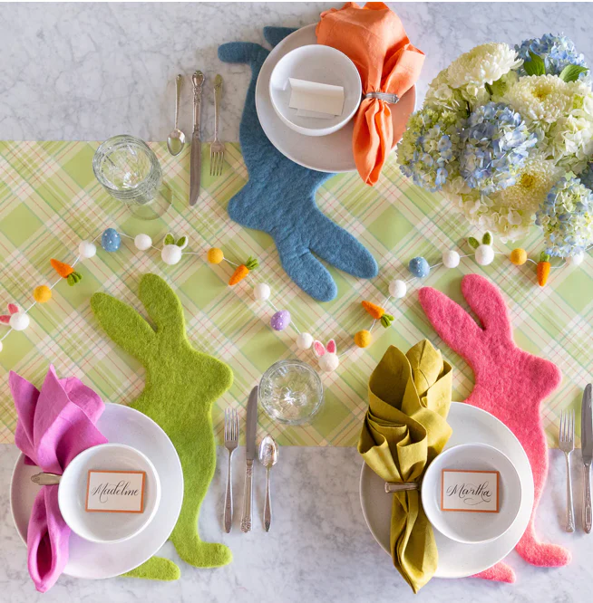 Hester & Cook Cornflower Blue Bunny Felt Placemat - Image 2