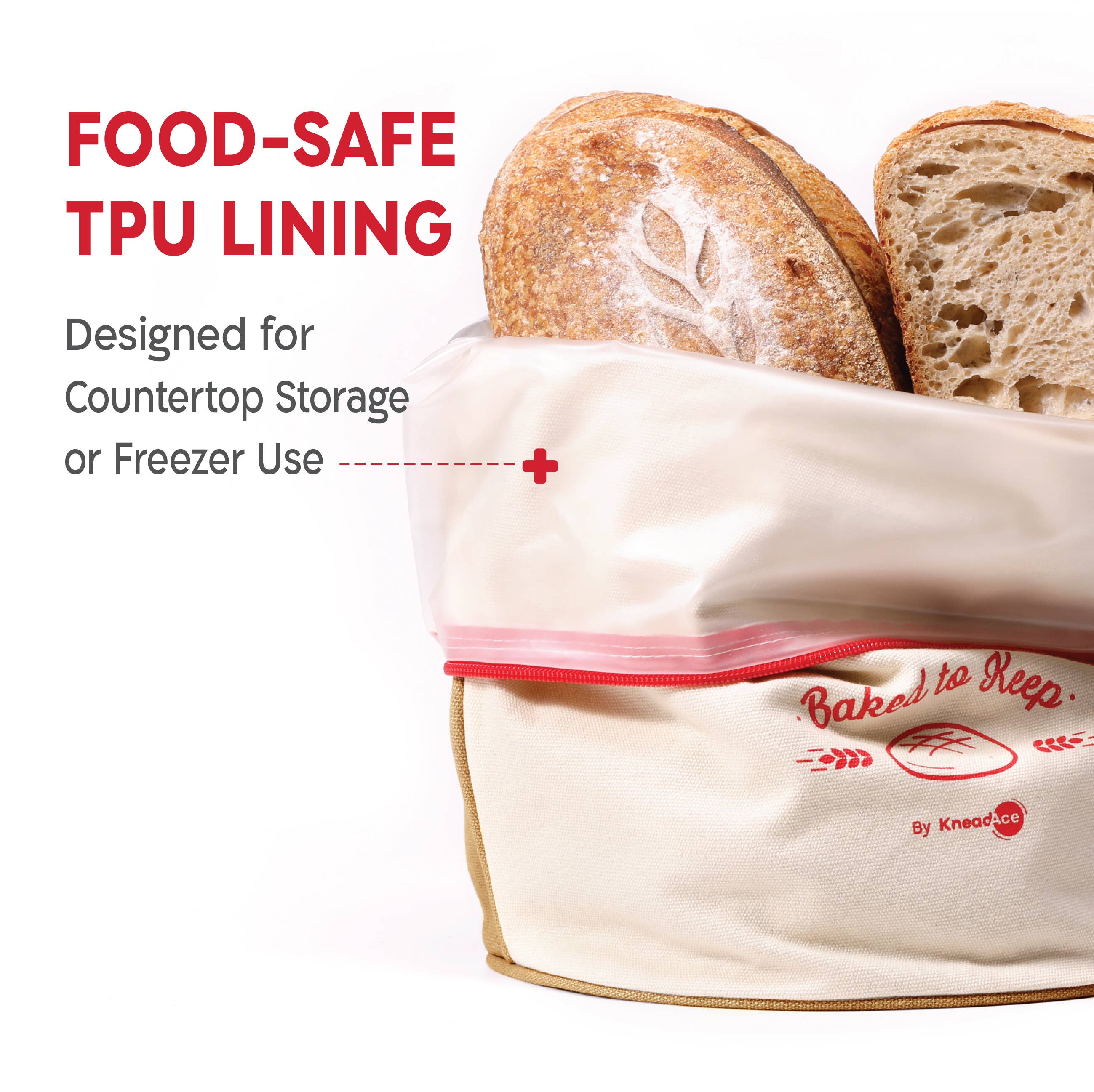 KneadAce Bread Bag: Beige / Off-White - Image 6