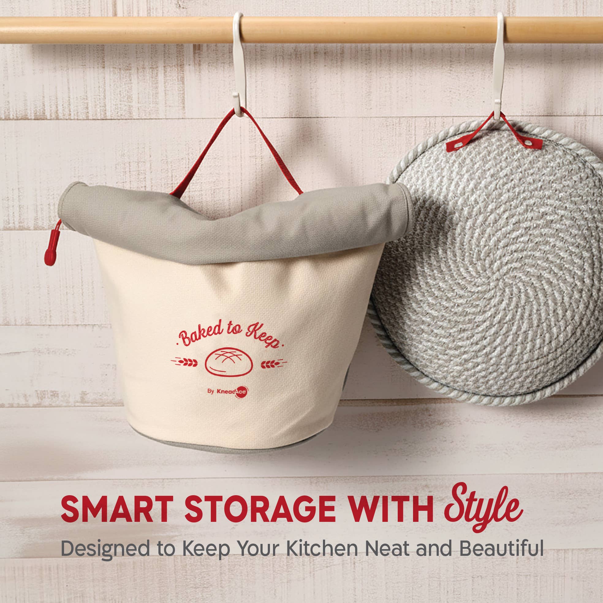 KneadAce Bread Bag: Beige / Off-White - Image 8