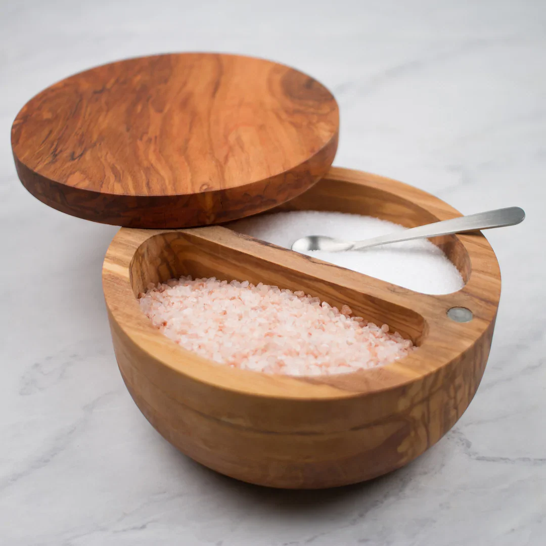 Olive Wood Salt Box - Image 2