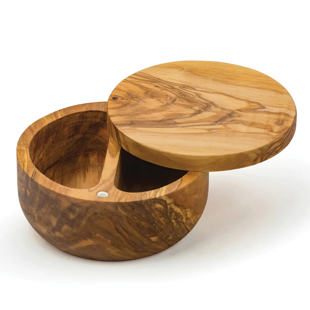Olive Wood Salt Box - Image 3