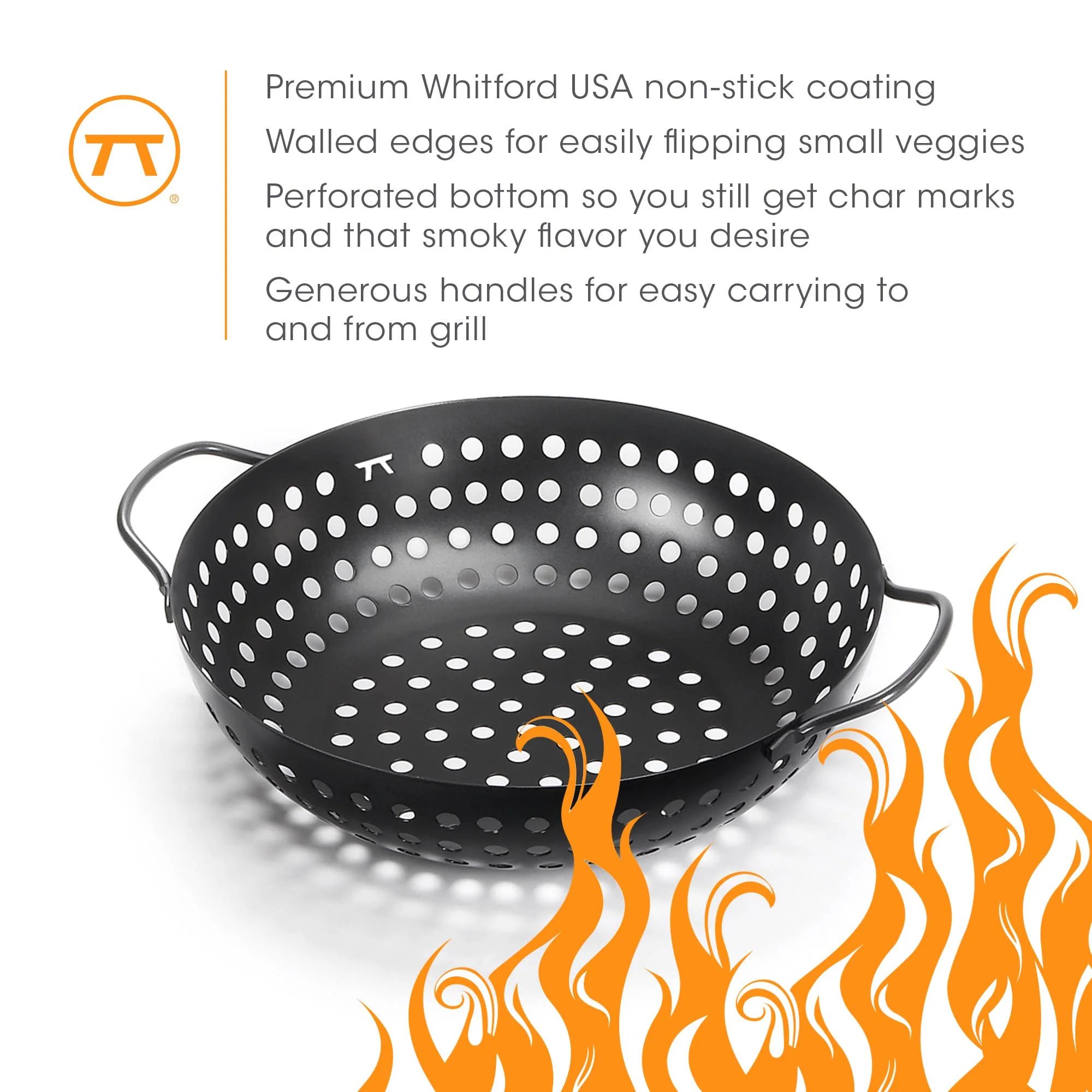 Non-Stick Round Grill Wok, 10.75" - Image 3