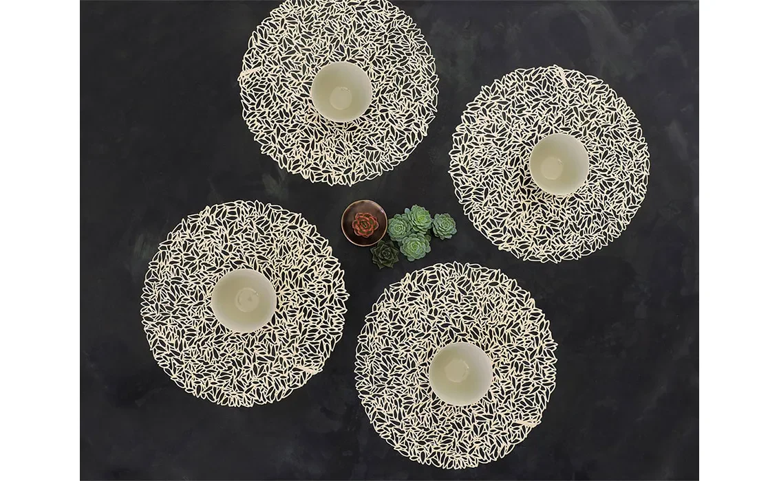 Chilewich Petal Round Placemat - Champagne - Image 3