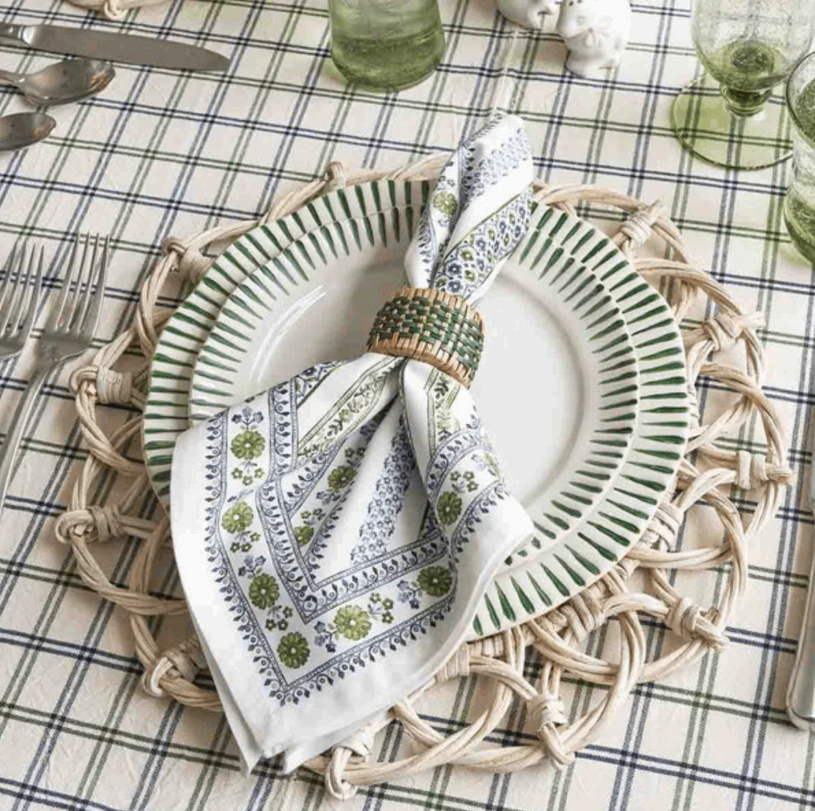 Juliska Sitio Stripe Cereal/Ice Cream Bowl - Basil - Image 2