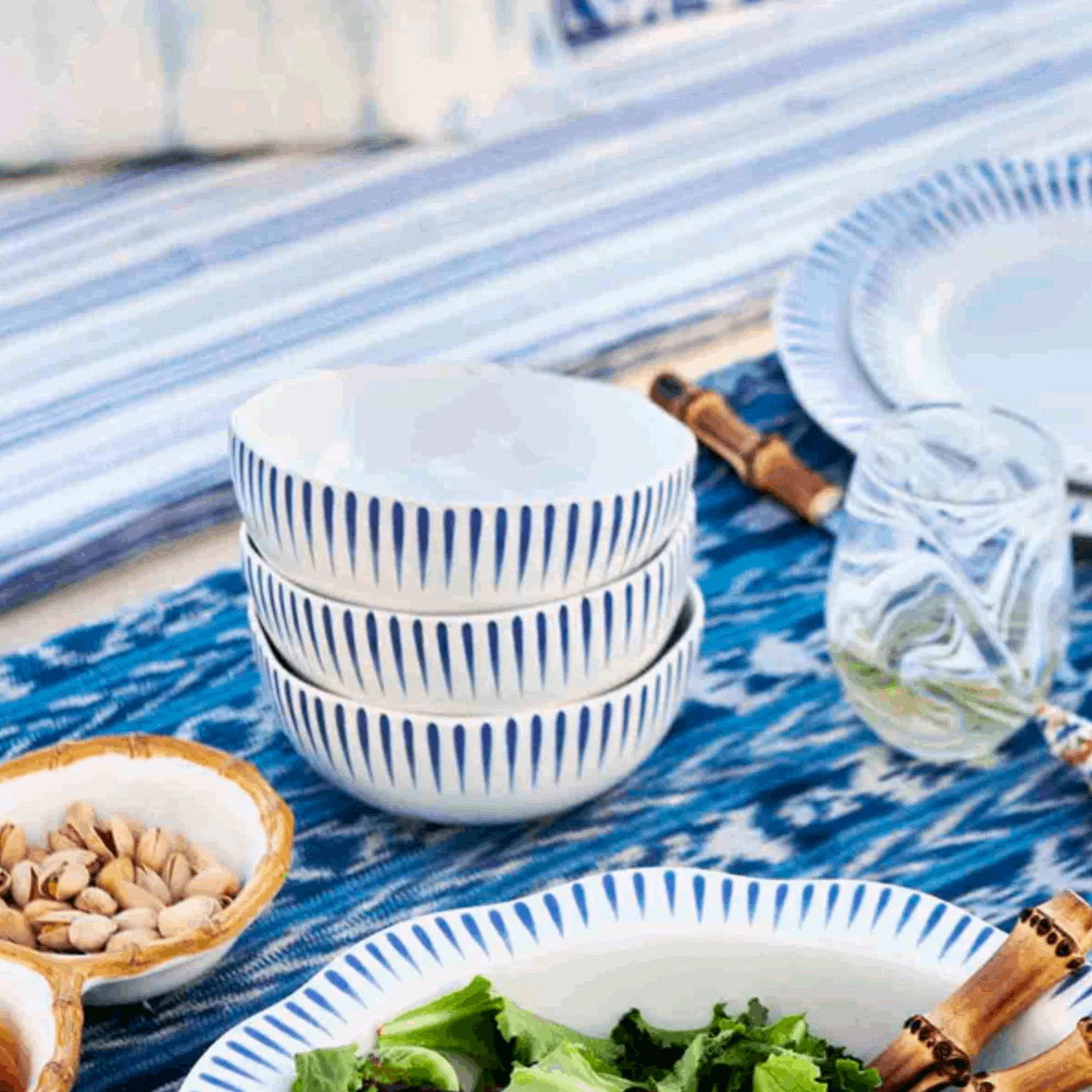 Juliska Sitio Stripe Cereal/Ice Cream Bowl - Delft Blue - Image 3